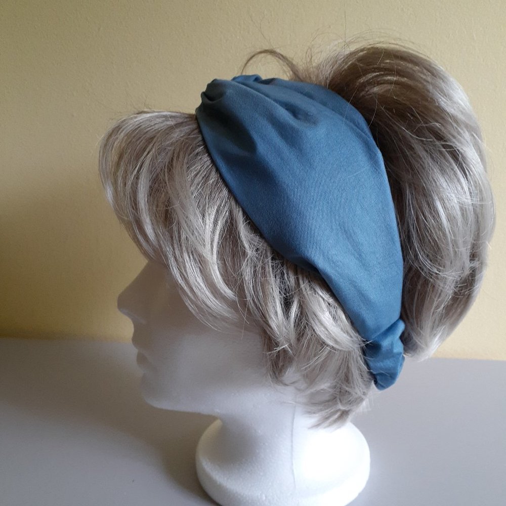Blue Silk Headband turban style